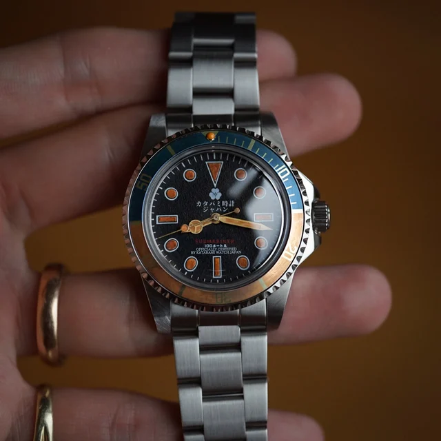KATABAMI WATCH JAPAN 【STOCK】 The Diver “Pumpkin Pepsi” kol saati