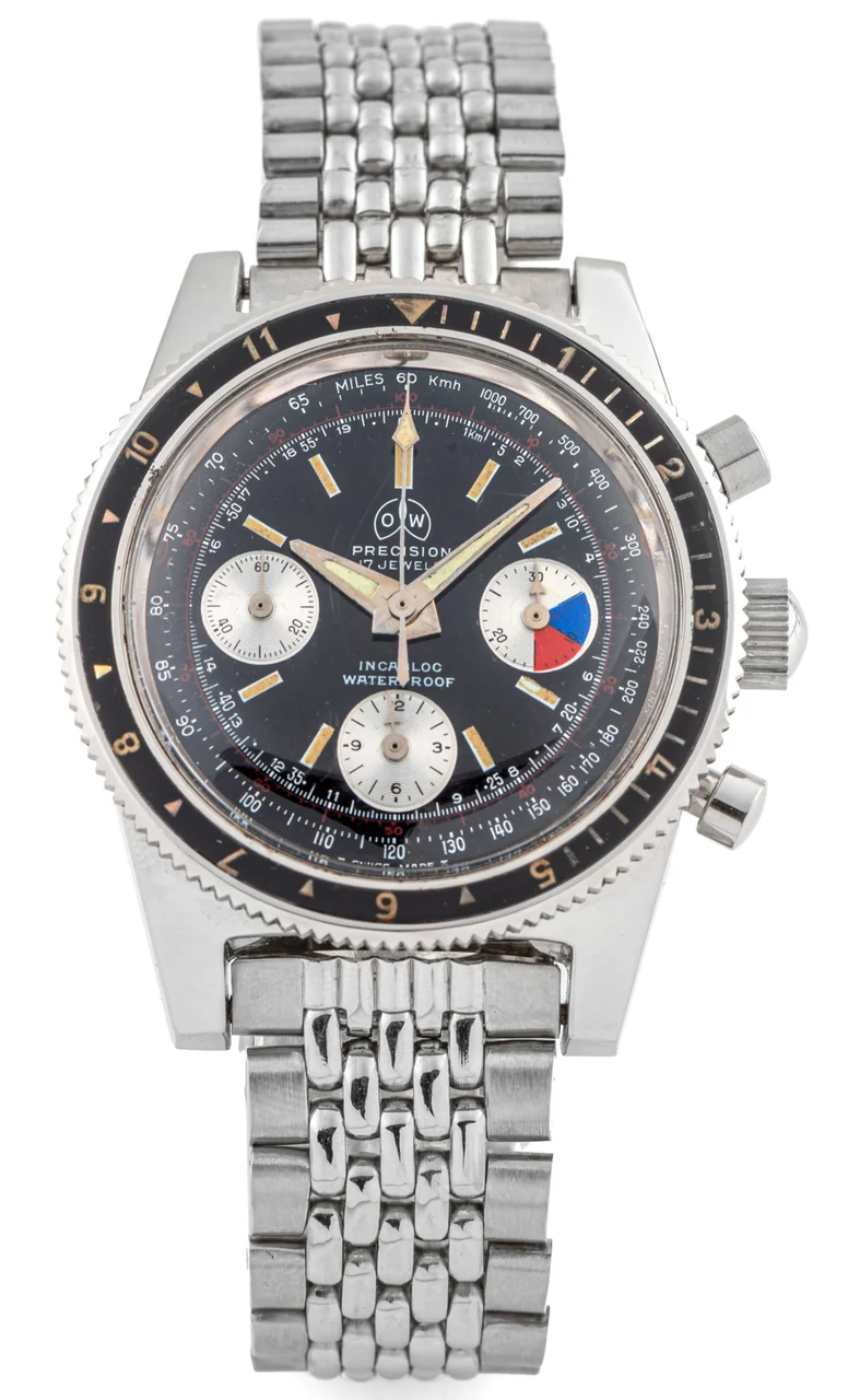 Ollech & Wajs OLLECH & WAJS, REF. 2003, CHRONOGRAPH A fine, manual wind, stainless steel divers wristwatch. kol saati