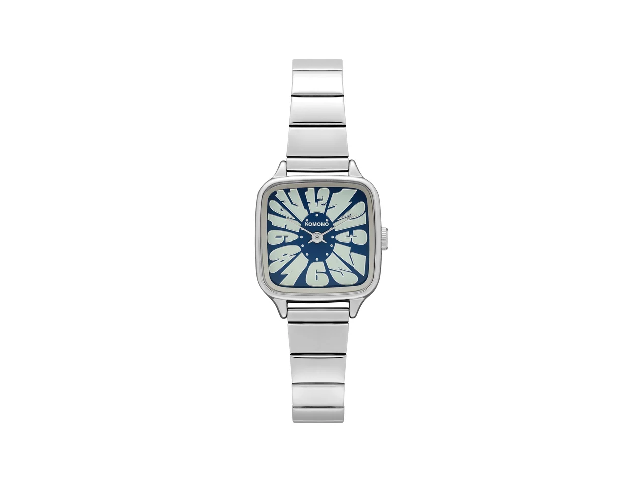Komono Kate Flower Trak Silver Blue Cloud KOM-W4531 kol saati