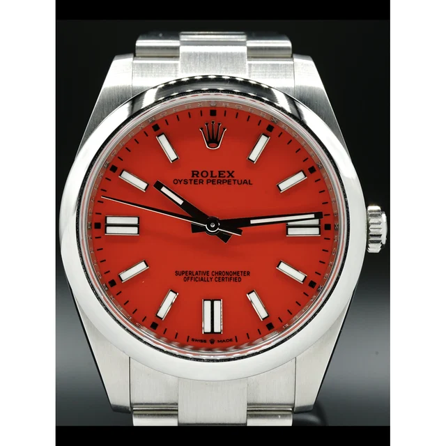 Rolex Oyster Perpetual 41mm Coral Red 124300 210000026341 kol saati
