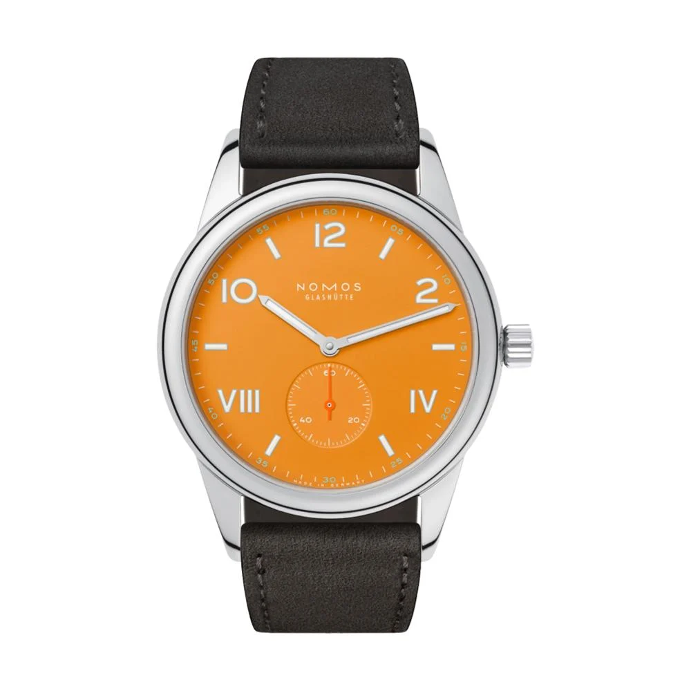 NOMOS Glashütte Club Campus 38mm - Future Orange on Strap 729 38 mm kol saati