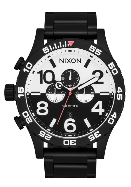 Nixon US Chrono - Black / White / Black A1389-2052-00 kol saati
