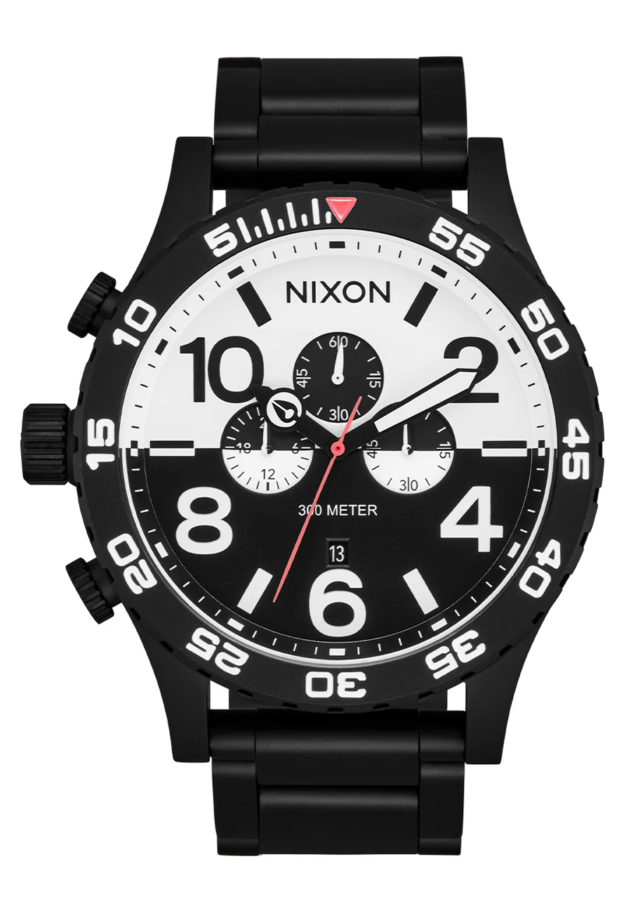 Nixon US Chrono - Black / White / Black A1389-2052-00 51 mm kol saati