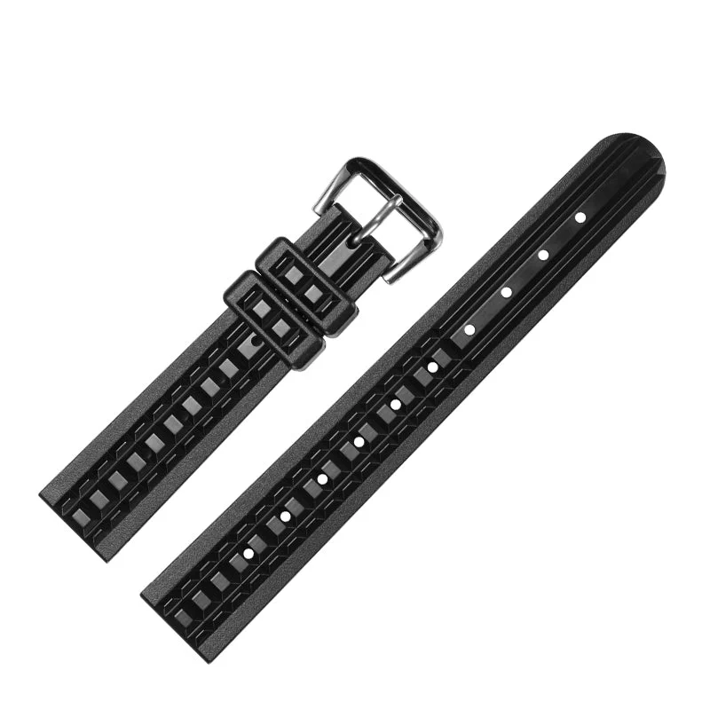 RDUNAE Soft TPU Rubber Watch Strap 瑞异巧克力表带-黑色 19mm - 60元 kol saati