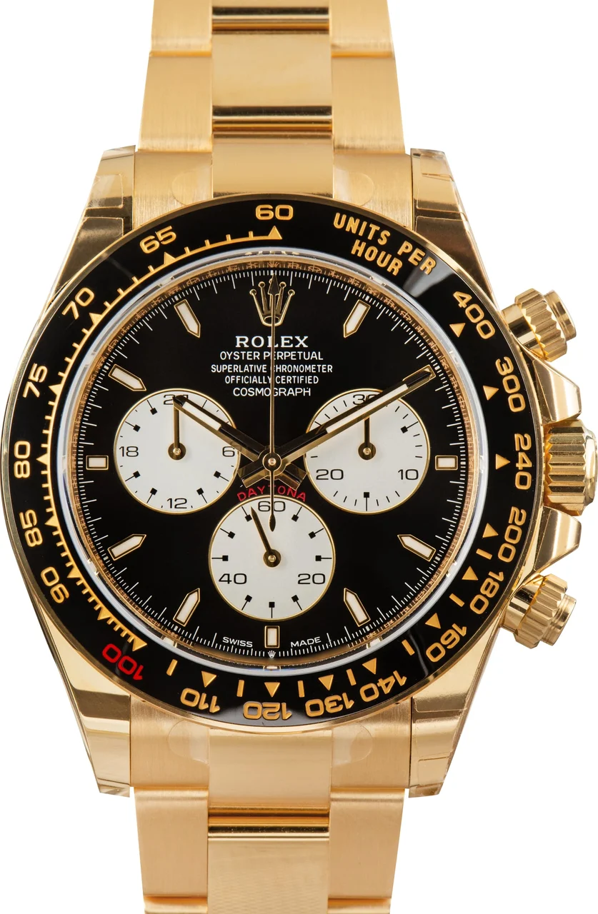 Rolex Factory Stickered Daytona Le Mans Ref 126528LN 18k Yellow Gold kol saati