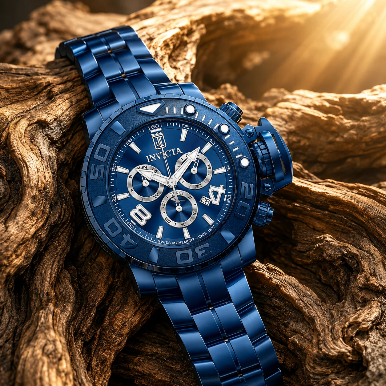 Invicta Swiss Ronda Z60 Caliber Watch - 58mm, Blue (51322) kol saati