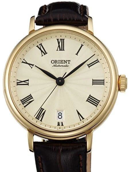 Orient Soma Automatic Dress Watch with Guilloche-Style Dial and Goldtone Case #ER2K003C ko