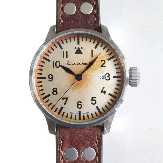 Messerschmitt Automatic Fliegeruhr Watch with Aged Patina Type-A Dial #ME-7H130A kol saati