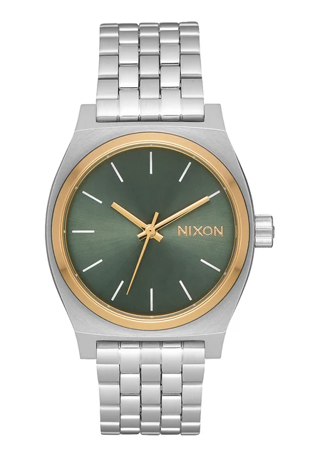 Nixon US Medium Time Teller - Silver / Gold / Agave A1130-2877-00 kol saati
