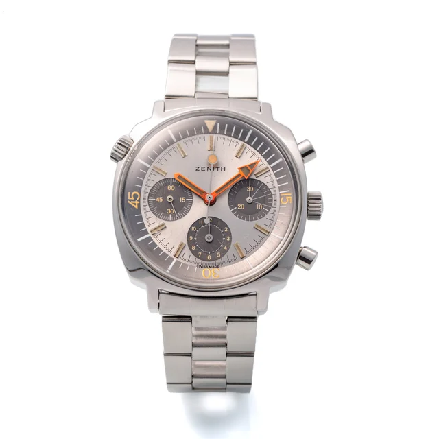 Zenith ZENITH REF. 6447, DIVER’S, CHRONOGRAPH, MINUTE AND HOUR COUNTERS, SILVER “SUNBURST”