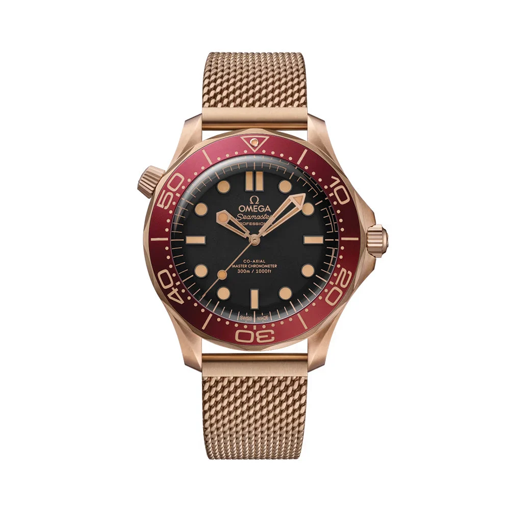 OMEGA Seamaster Diver 300M Bronze Gold 42mm - Black on Bracelet O21090422001003 42 mm kol saati