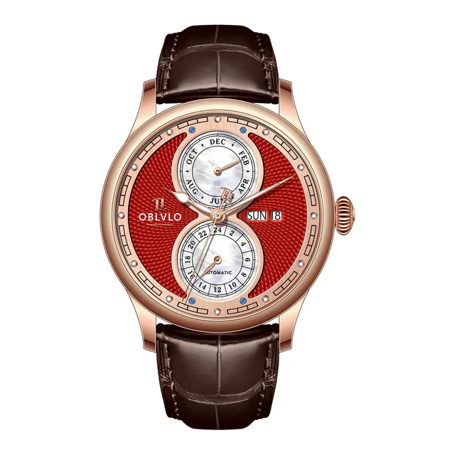 OBLVLO Series, 42mm, Rose Gold With Leather Automatic AM-PW-PRWL AM Series, 42mm, Rose Gol