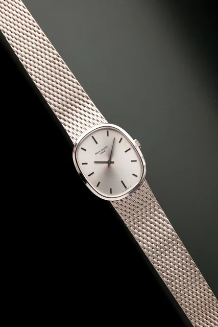 Patek Philippe Patek Phillipe 3458/1G Silver Dial White Gold Ellipse kol saati