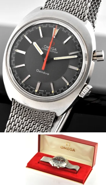 OMEGA Geneve Chronostop With Box And Bracelet kol saati