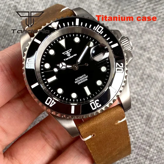 Tandorio Titanium Submariner Dive Watch NH35A PT5000 Luminous 40mm 20bar Sapphire TD246 Su