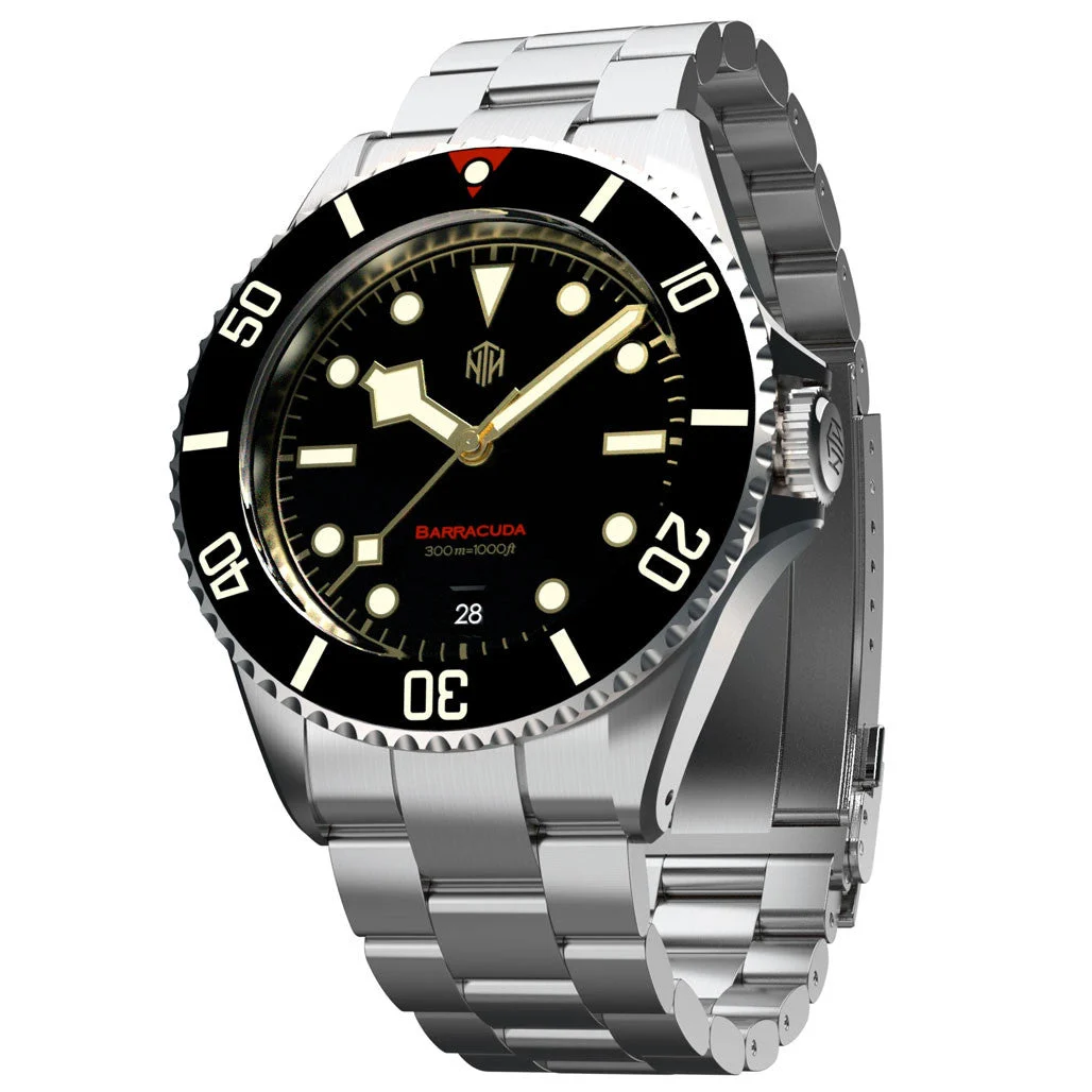 NTH Barracuda 300-Meter Hi-Beat Automatic Dive Watch with an AR Sapphire Crystal #WW- -BVKD WW-NTH-BVKD 48 mm kol saati