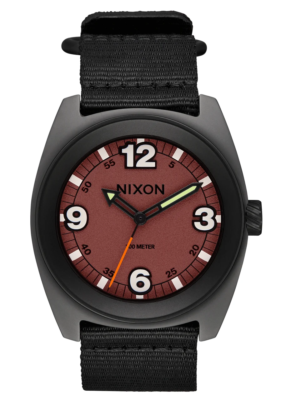 Nixon US Clutch 42 - Matte Gunmetal / Hot Sauce A1447-5351-00 42 mm kol saati