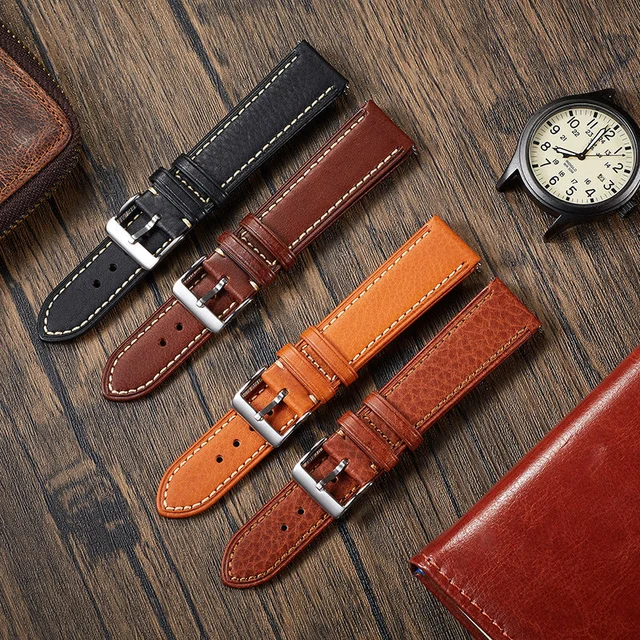 Wristfull Italian vegetable tanned leather strap quick release watch strap 18 20 22mm BD06