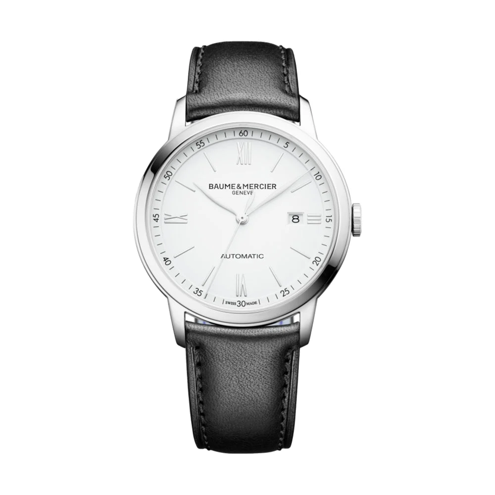 Baume Et Mercier Classima 10332 Automatic 42mm - White on Leather Strap M0A10332 42 mm kol saati