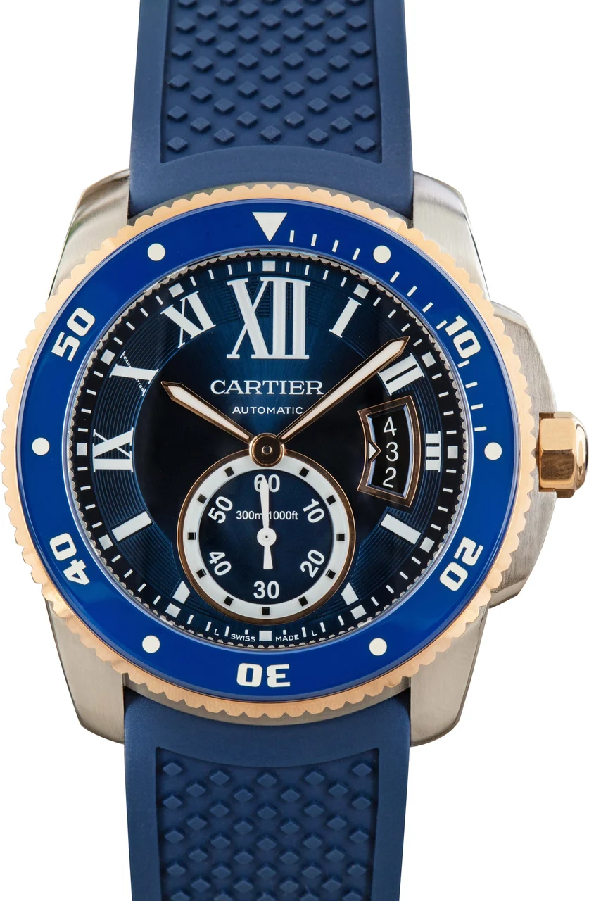 Cartier Calibre de Diver 42 Ref W2CA0009 Blue Dial 42 mm kol saati