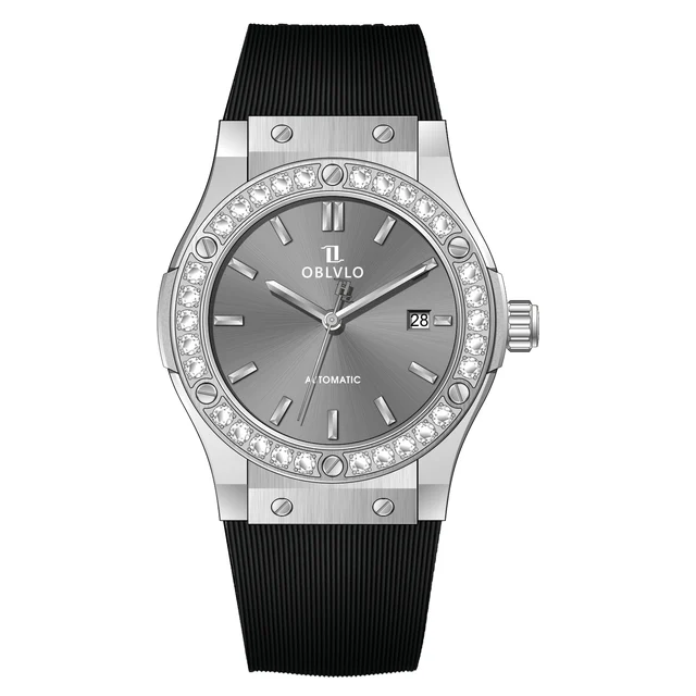 OBLVLO With Automatic ,grey Dial HM-SIM-D-YHB HM Series,42mm,Rubber With Automatic ,grey D
