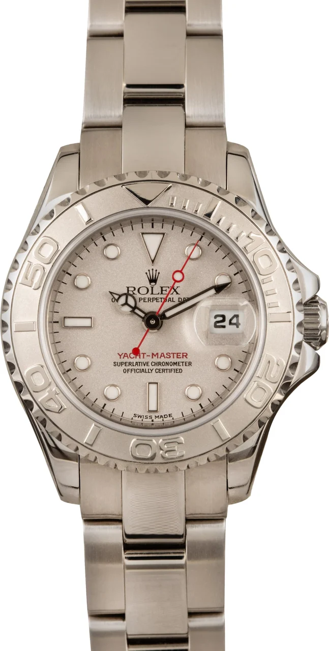 Rolex ROLEX, REF. 169622, YACHT-MASTER, PLATINUM BEZEL, STEEL 29 mm kol saati