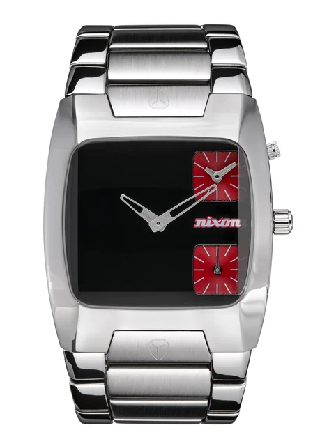 Nixon US Banks - Silver / Black / Red A060-2958-00 kol saati
