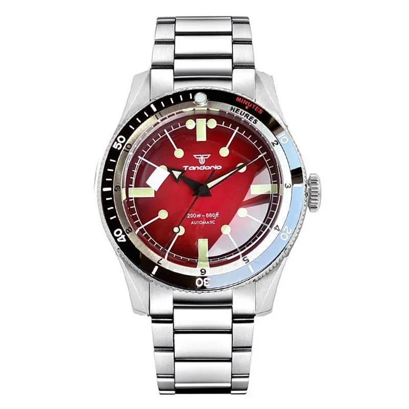Wristfull Tandorio Serica Watch TD204 NH35A automatic 40mm 200M diver Sapphire 14:865#white steel;5:56964930#NH35A 40 mm kol saati