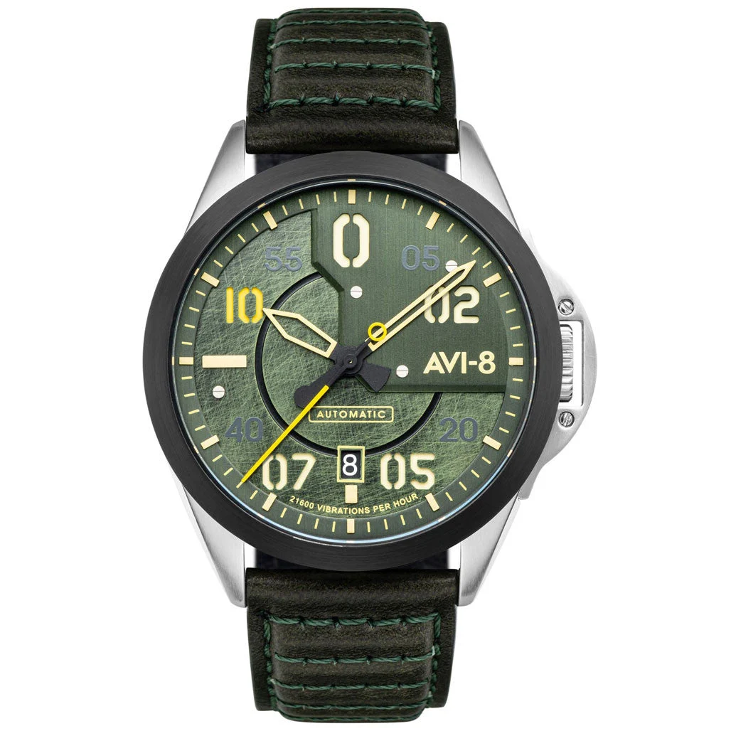 AVI-8 Mustang Hitchcock, Automatic Pilot Watch with AR Sapphire Crystal #AV-4086-03 43 mm kol saati