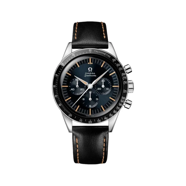 OMEGA Speedmaster "First in Space" - Blue on Black Leather Strap O31032405006001 kol saati