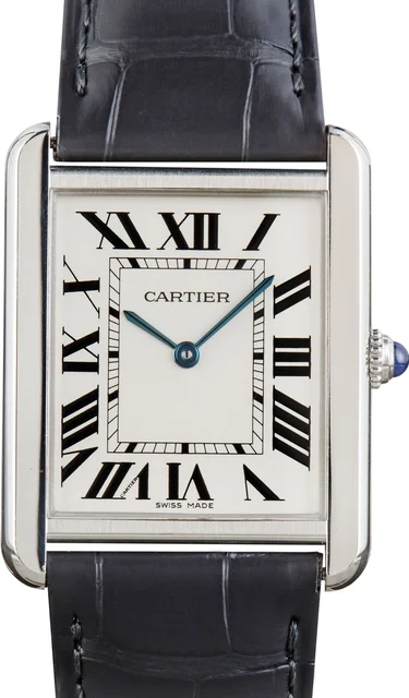 Cartier Tank Solo Large White Roman Dial W1018355 kol saati