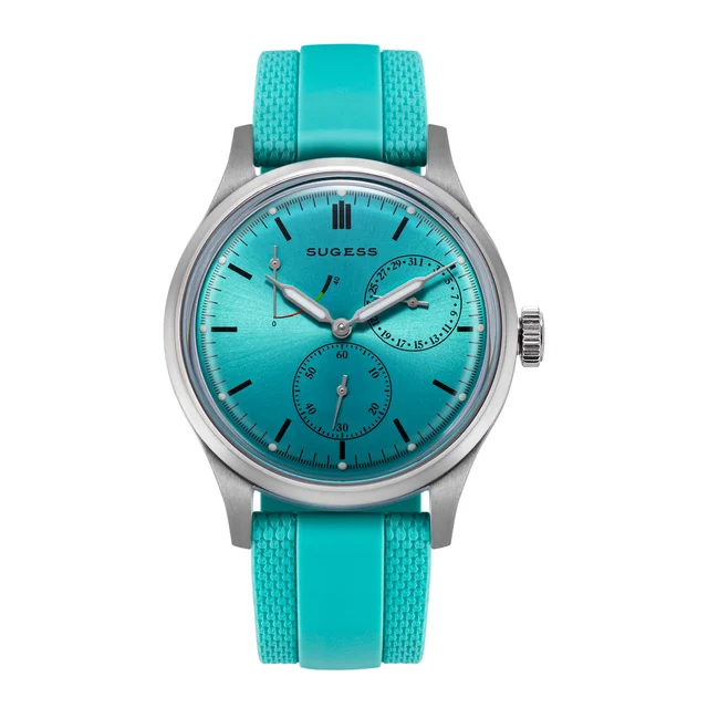 Sugess Light Blue Dial Stainless-Steel Automatic Rubber Band S458 Light Blue Dial Stainles