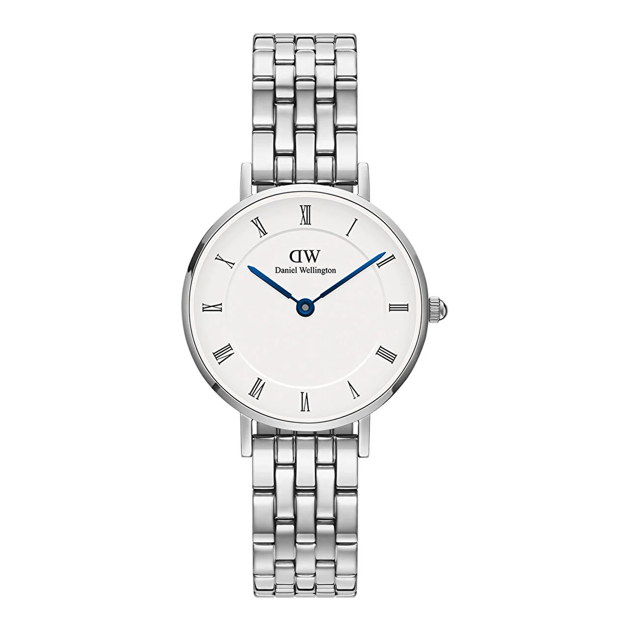 DANIEL WELLINGTON Petite Roman Numerals 5-Link Silver DW00600685 28 mm kol saati