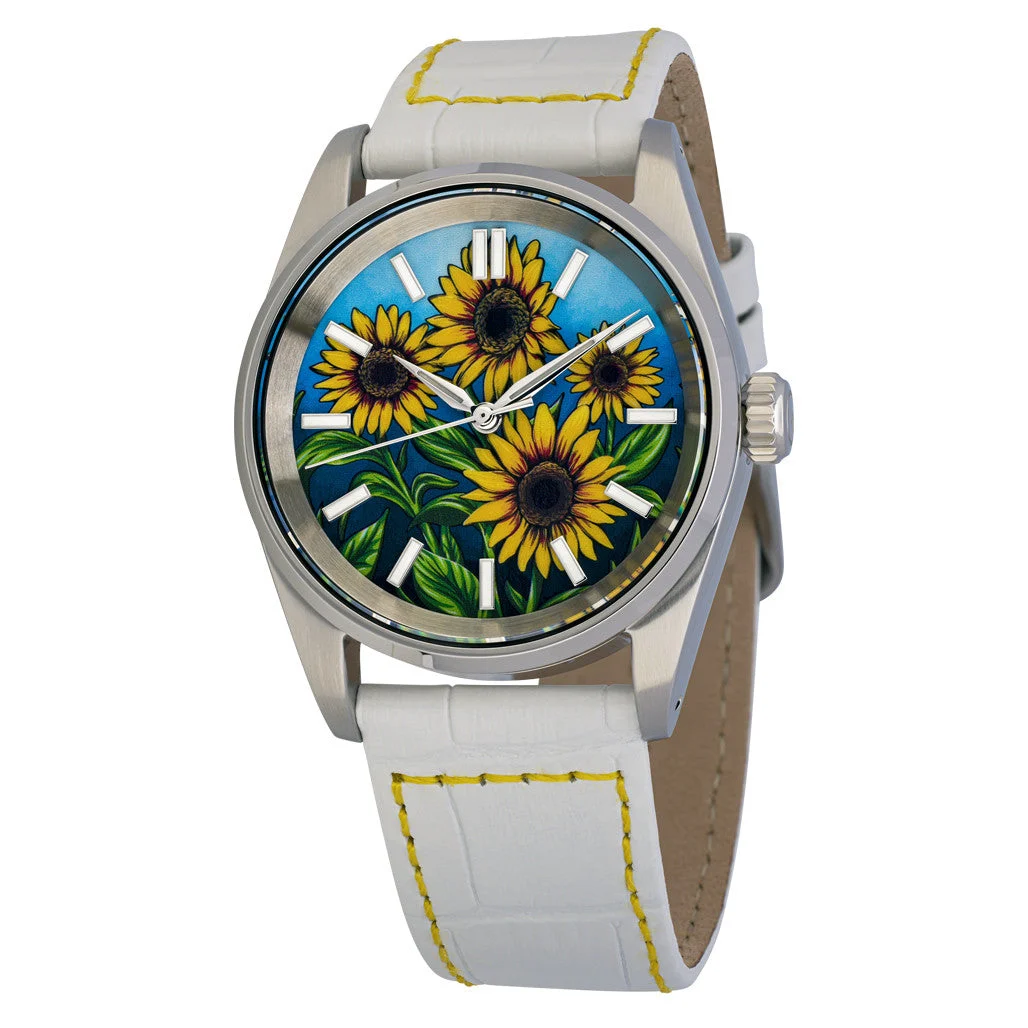Islander Manhasset 36mm Automatic Watch with Sunflower Dial #ISL-306 36 mm kol saati