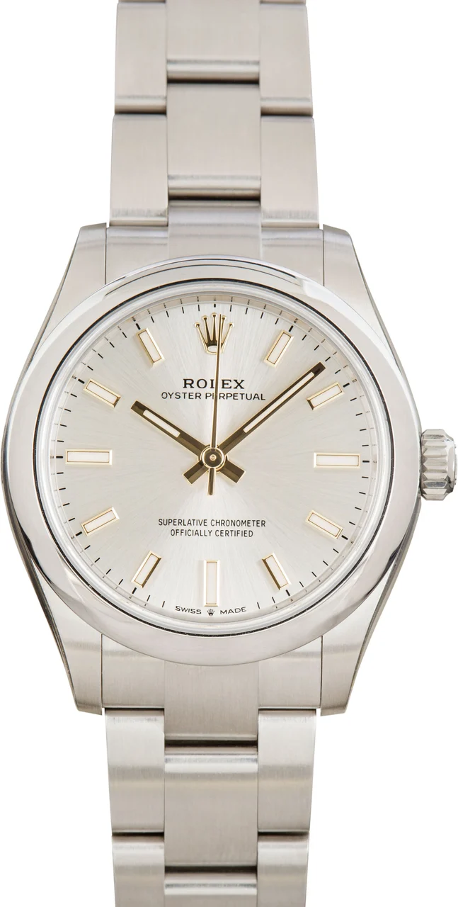 Rolex Factory Stickered Oyster Perpetual 31 ref 277200 Silver Dial 31 mm kol saati