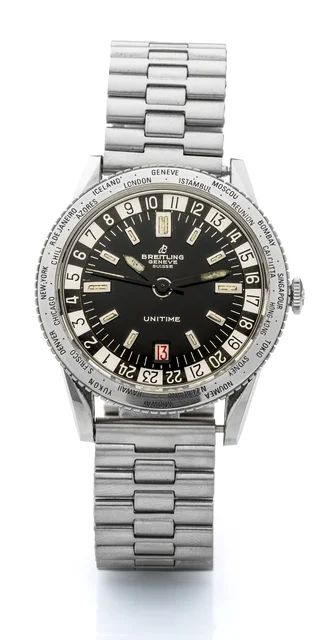 Breitling BREITLING, REF. 2610, UNITIME A fine and rare, self-winding, stainless steel wor