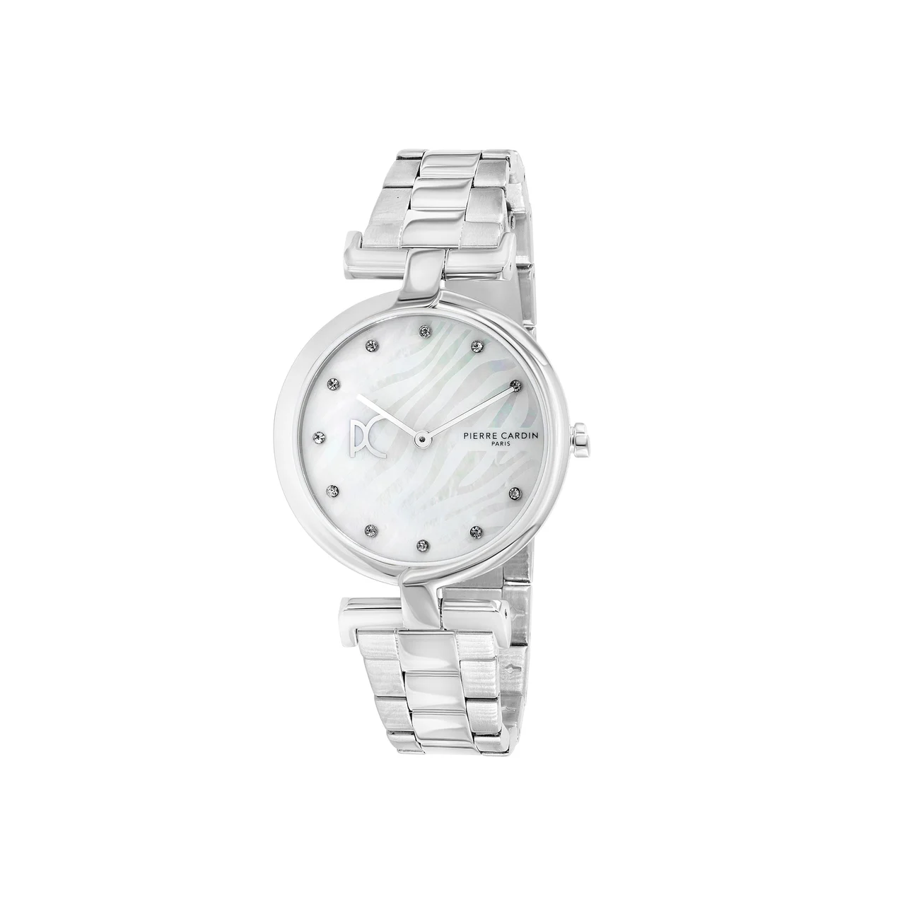 Pierre Cardin Madeleine Mother of Pearl Look Silver Metal Band Watch CMD.3544 34 mm kol saati