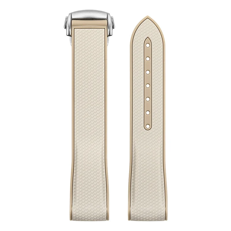 Wristfull Soft Rubber Watch Band Silicone Watch Strap FKM Strap 20mm 22mm 欧米茄表带-黑色-20mm kol saati