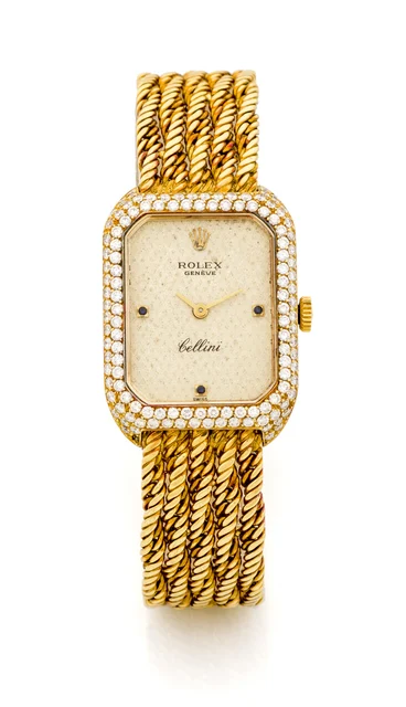 Rolex ROLEX, REF. 4929, CELLINI, DIAMOND, YELLOW GOLD A fine and unusual manual wind 18k y