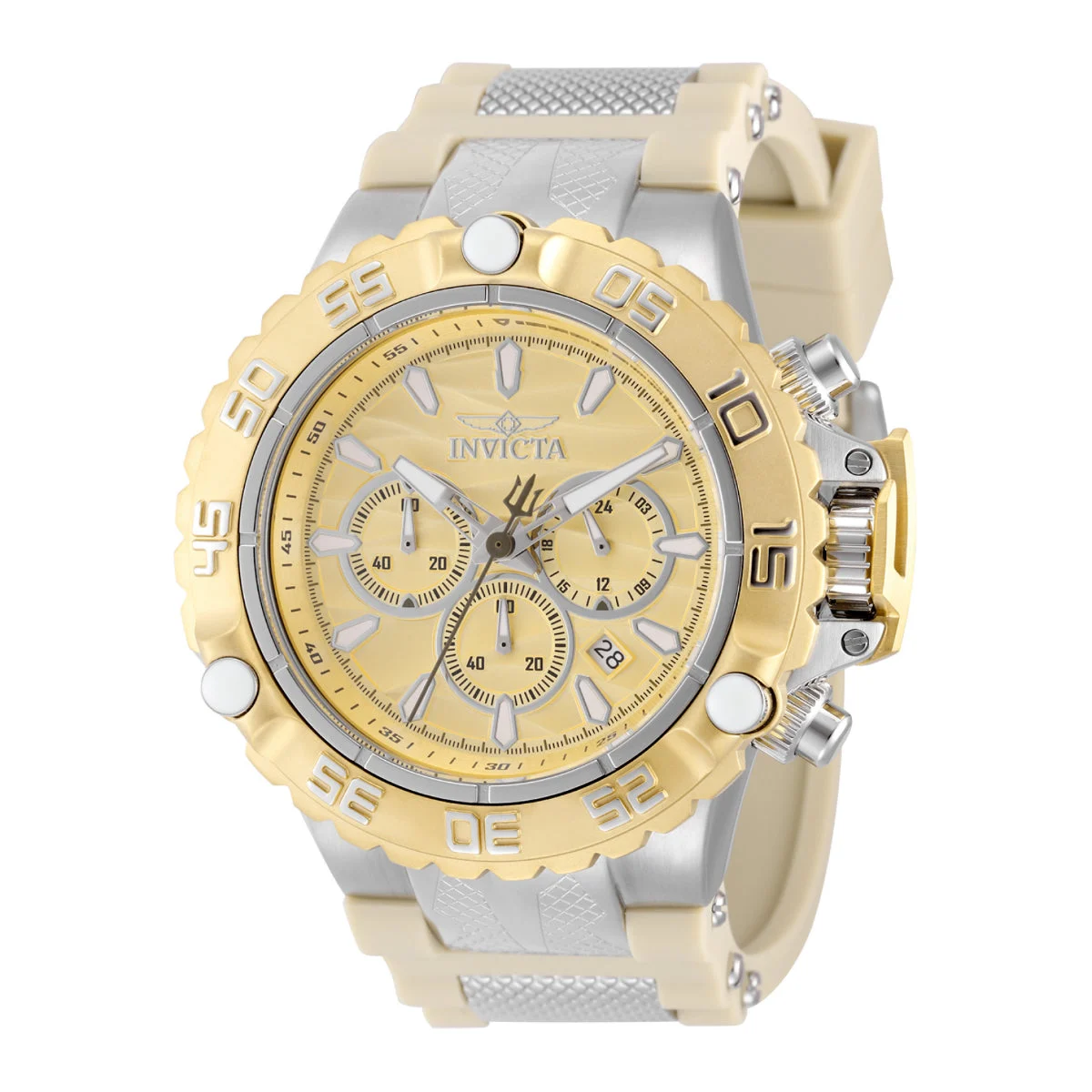 Invicta Subaqua Poseidon Watch - 55.4mm, Tan, Steel (48553) kol saati