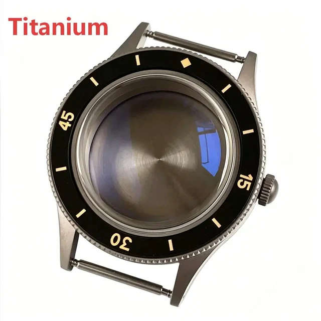 Tandorio Titanium Watch Case for Fifty Fathoms Diver NH34 NH35 NH36 NH38 ETA2824 PT5000 ST