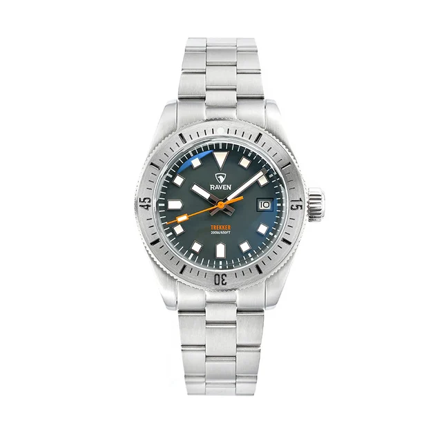 Raven Trekker - Gloss Grey - Steel Bezel kol saati