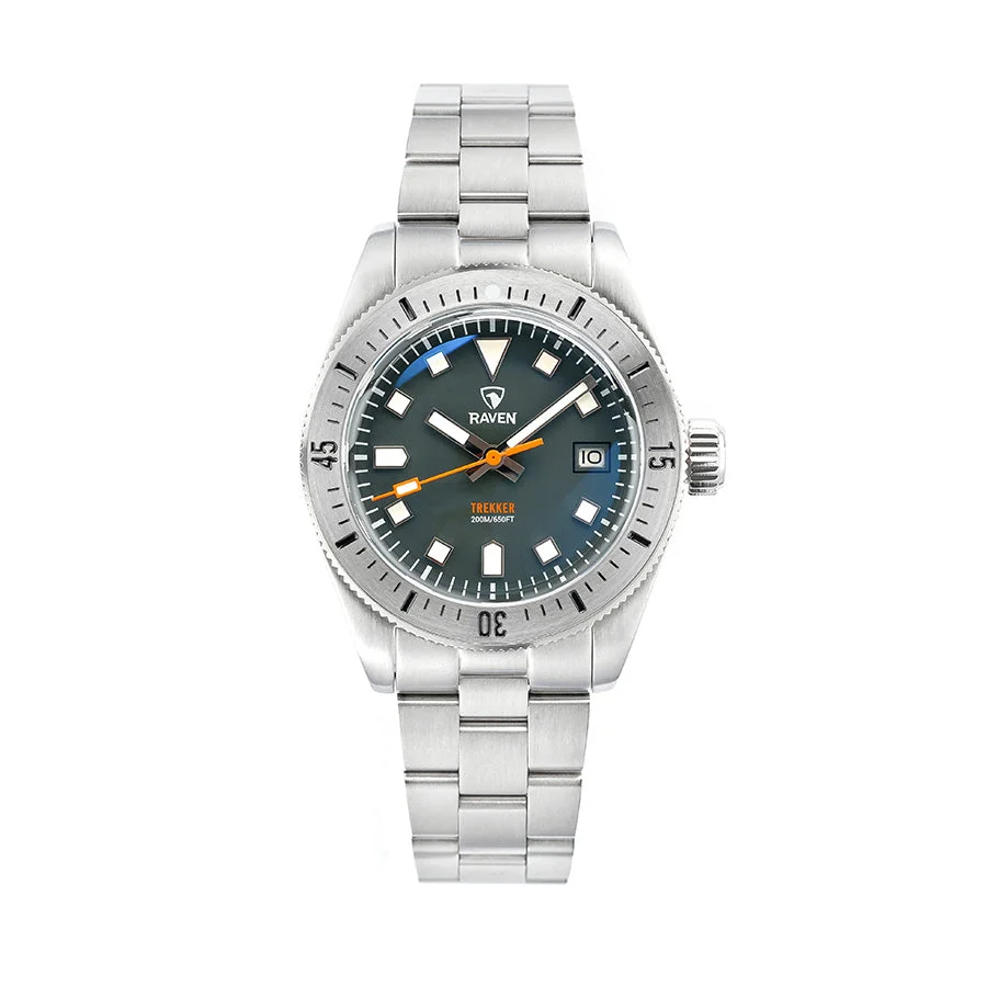 Raven Trekker - Gloss Grey - Steel Bezel 39 mm kol saati