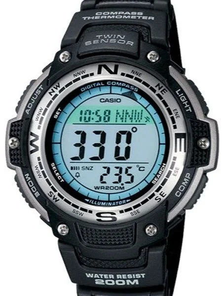 Casio Digital Compass Twin Sensor Sports Watch with Temperature #SGW-100-1V kol saati
