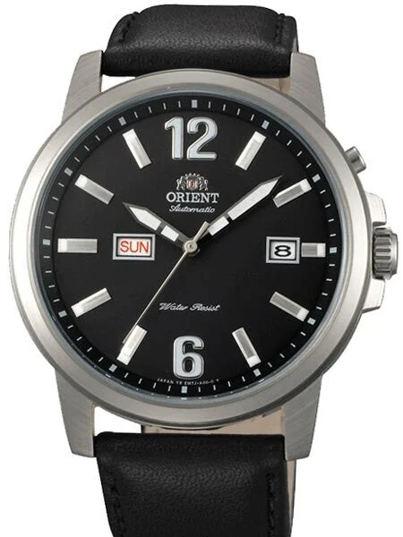 Orient Starfish Day and Date Automatic Watch with Black Dial #EM7J00BB 42 mm kol saati
