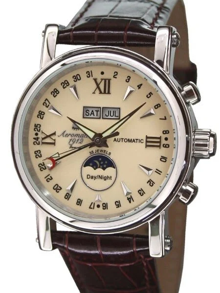 Aeromatic Automatic Calendar Watch with Day-Night Indicator #A1406 kol saati