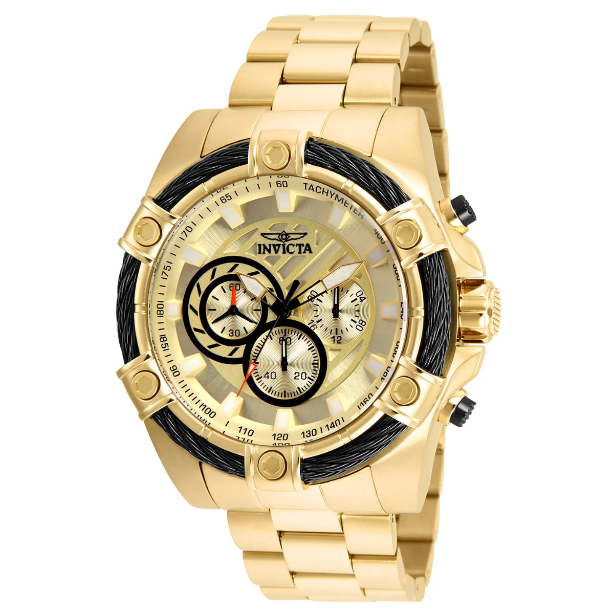 Invicta Bolt Ace Watch - 52mm. Gold (25515) 52 mm kol saati