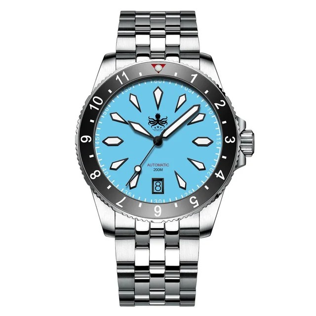Phoibos Voyager Automatic Dive Watch with Maya Blue Dial #PY035B kol saati