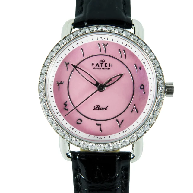 Fatehwatches Pearl Silver Light Pink kol saati
