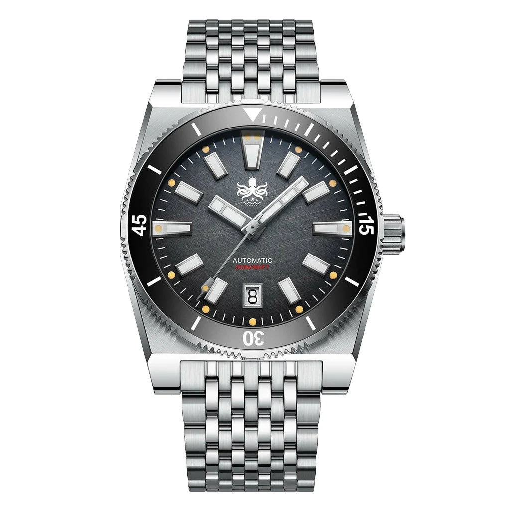 Phoibos Narwhal 300M Automatic Diver with Grey Dial #PY037C kol saati